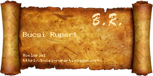 Bucsi Rupert névjegykártya